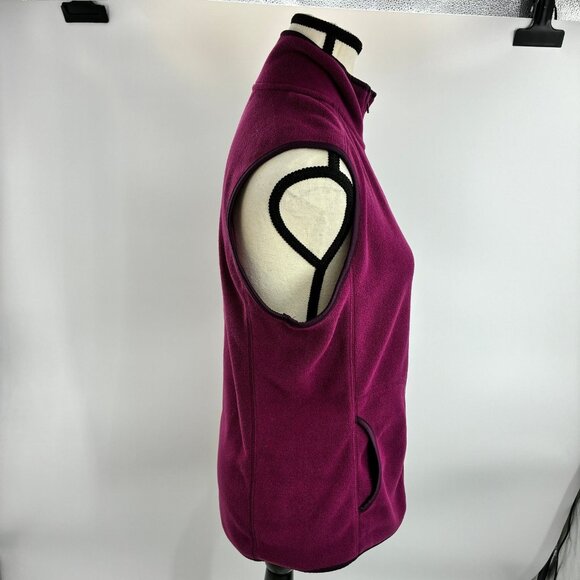 Old Navy Women's Fleece Vest Medium Purple Full Zip Pockets - Picture 3 of 6